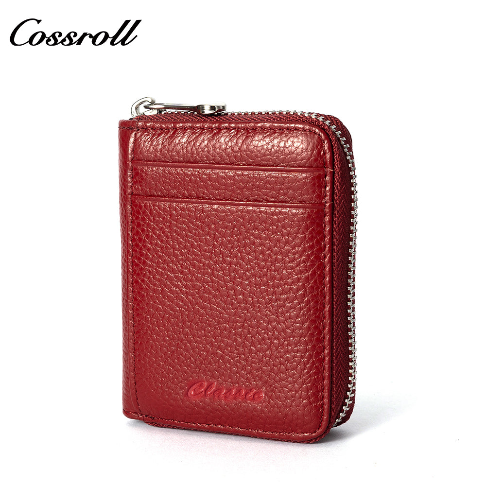 Wholesale High Quality ladies purse geniune leather wallet Organ slot Lychee leather