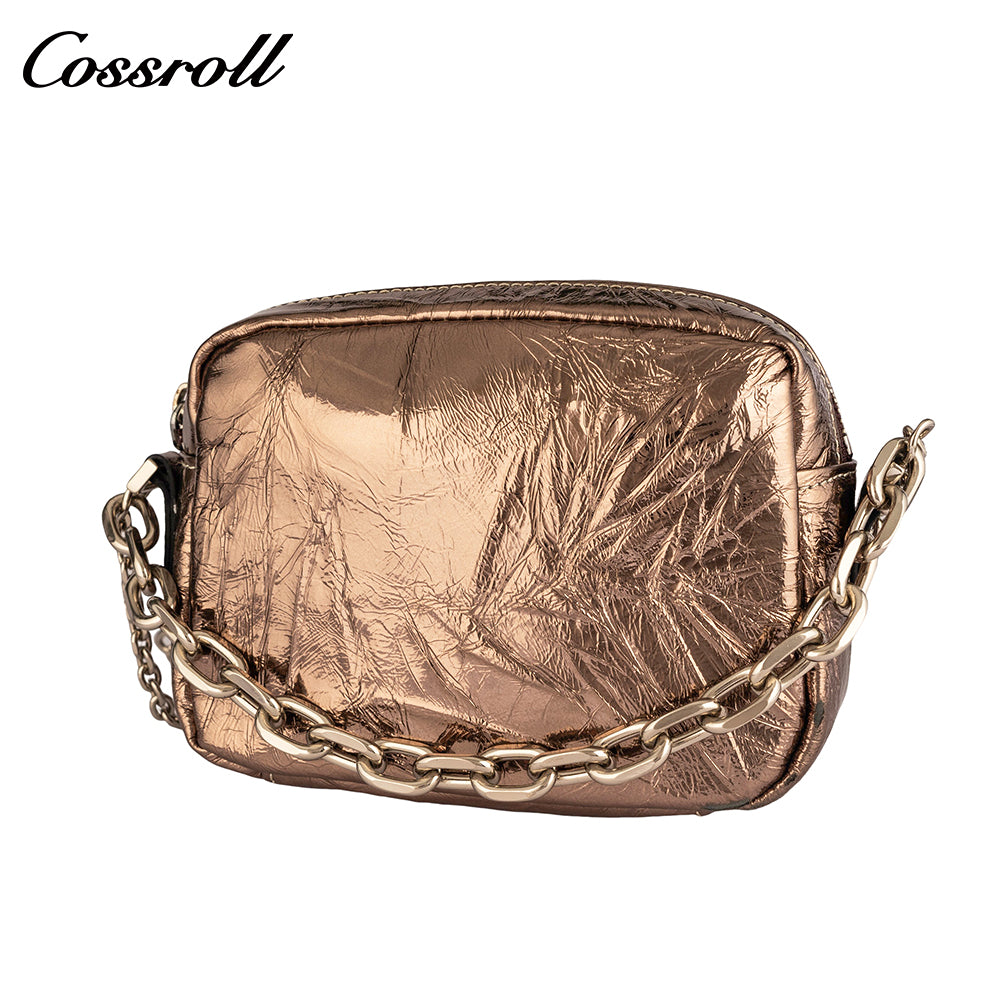 Europe and the United States wind patent leather shoulder crossbody bag small square bag camera bag