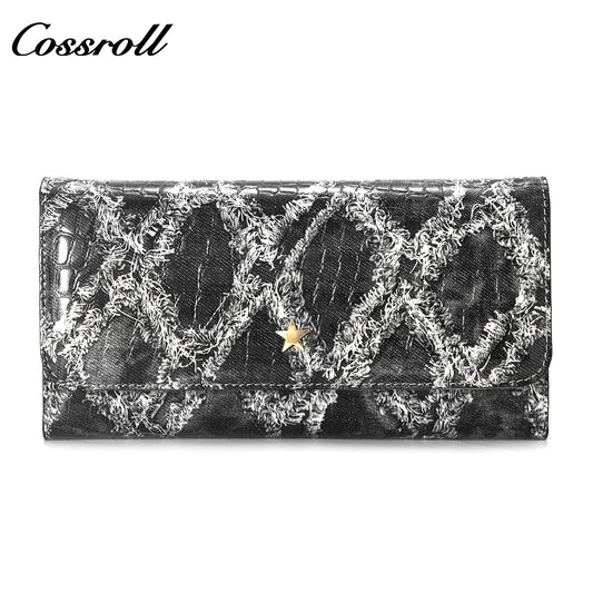 2024 Factory Direct sales high quality luxury leather women's printed crocodile texture leather