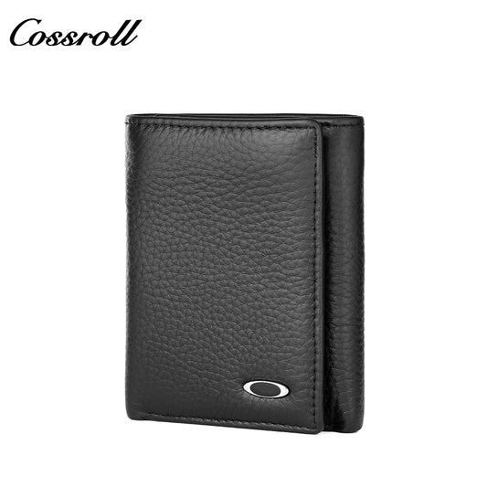 Factory direct foreign trade hot short men's leather wallet lychee grain coin purse