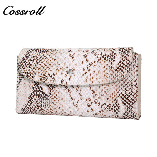 Long women's wallet snake hit color niche texture new cross-border Europe and the United States practical design money clip