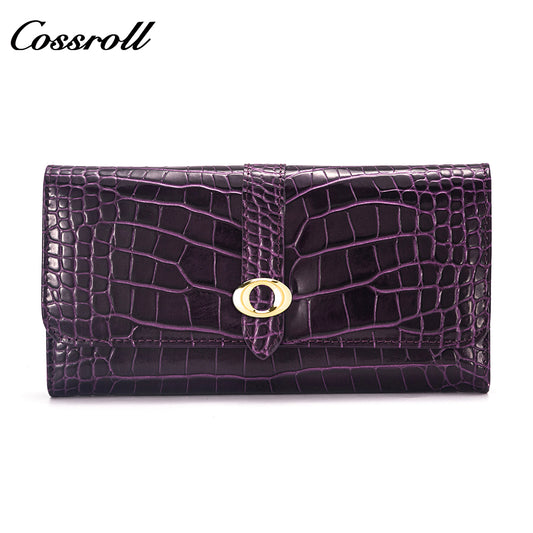 Best Selling Promotional Price luxury leather travel crocodile texture Genuine Leather