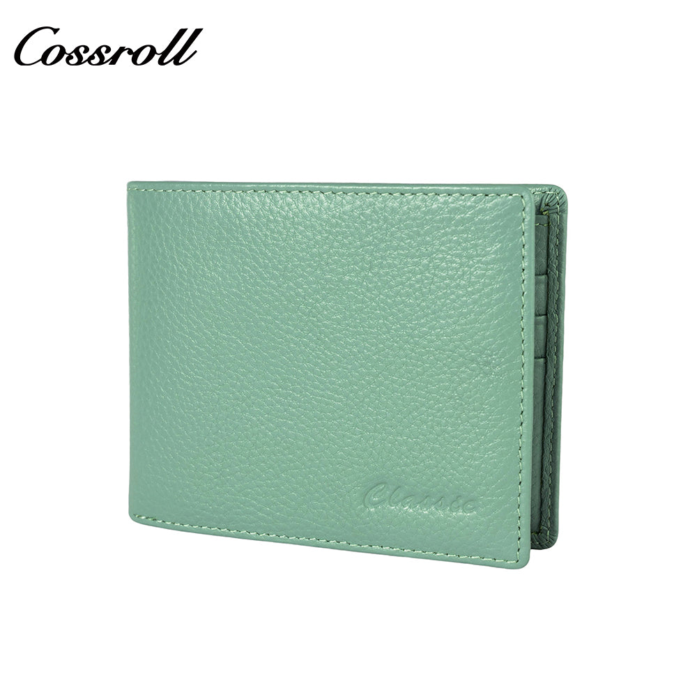 Factory custom short simple leather purse for women cowhide coin wallet for women purse money clip