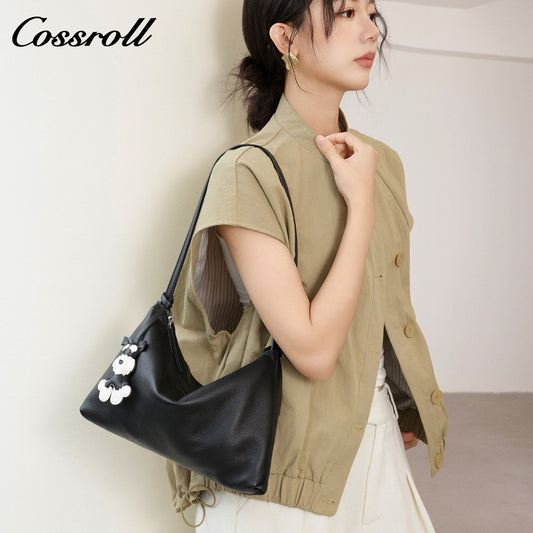 Genuine Leather Women's Bags Large Capacity Lazy Style Shoulder Armpit Bag