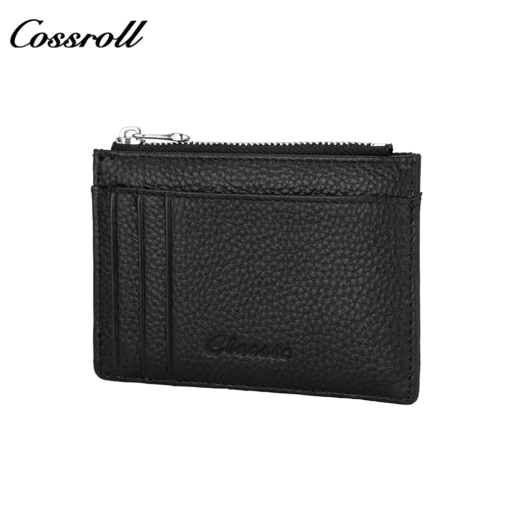 Head layer cowhide small wallet ladies short multi-card slot coin purse