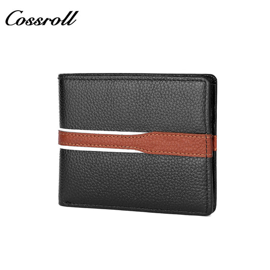 Men's short wallet Korean horizontal webbing color collision money clip
