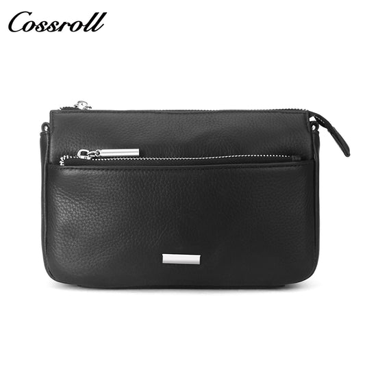 2024 New cowhide leather unisex bag large capacity crossbody bag fashion women's leather shoulder bag
