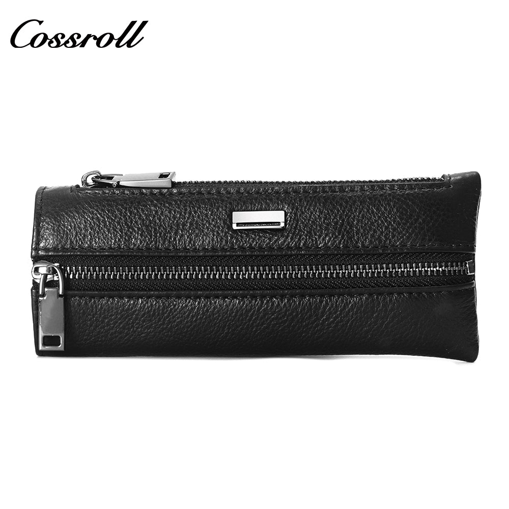 2024 New Genuine Leather Men's Wallet Long Zipper Key Bag Clutch Cowhide Clutch Bag Wallet Best Selling