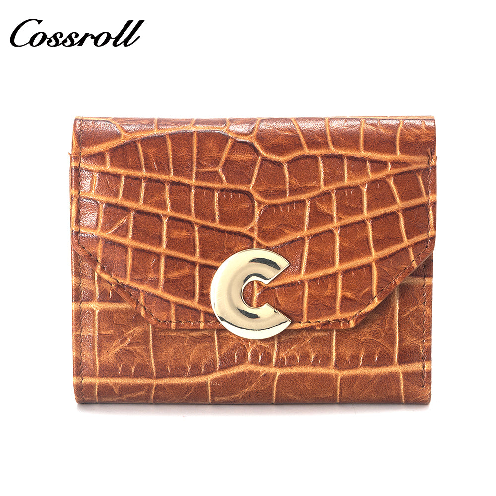 High Quality Wholesale Custom Cheap luxury leather crocodile texture Genuine Leather