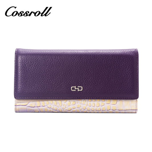 Factory Selling Directly large women's geniune leather wallet