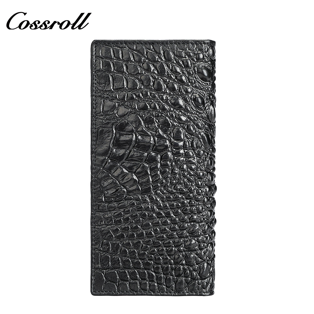 Crocodile Men's Wallet Handmade Genuine Crocodile Print Money Clip Business Large Capacity Leather Wallet