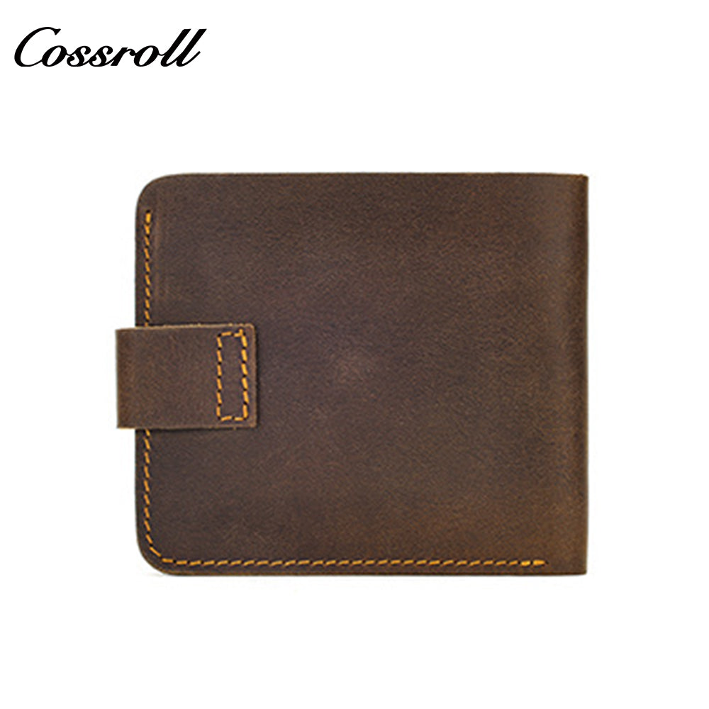 Cross-border Crazy Horse leather men's retro casual slim cowhide wallet