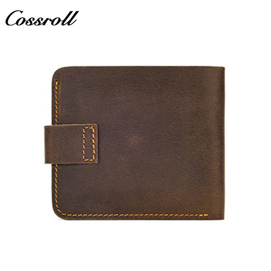 Cross-border Crazy Horse leather men's retro casual slim cowhide wallet