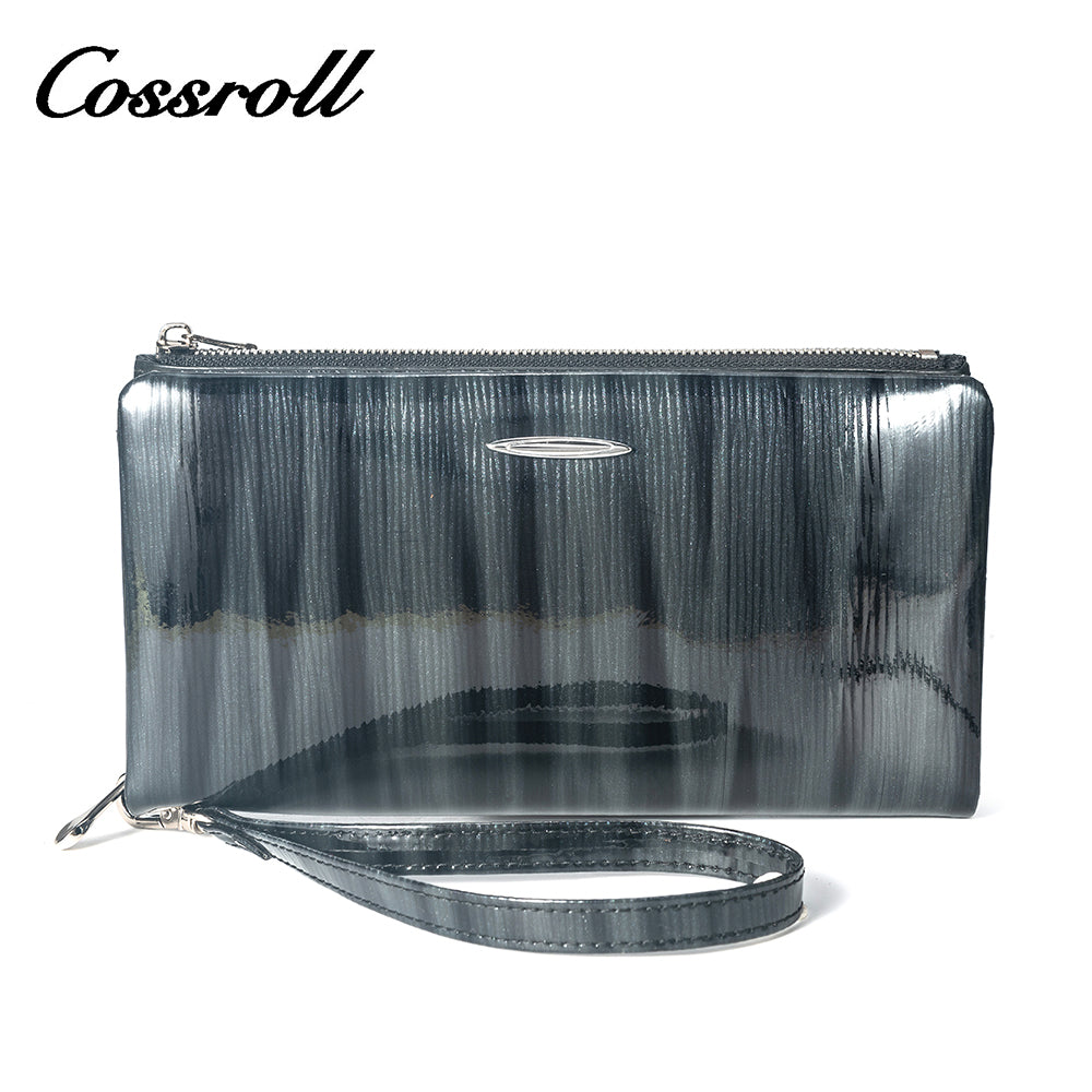 Factory processing custom cross-border new leather women's purse long zipper cowhide women's foreign trade handbag custom