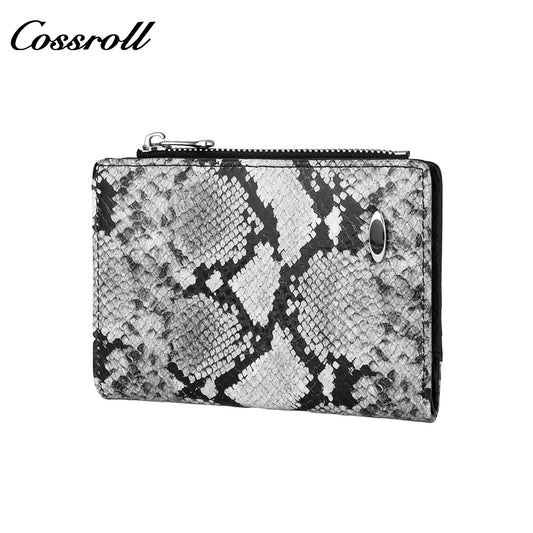 Factory source fashion head layer cowhide ladies wallet python grain animal print