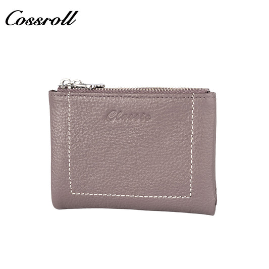 Women's Wallet Leather Thin Card wallet Small Purse Zipper Lock Buckle Lightweight Short