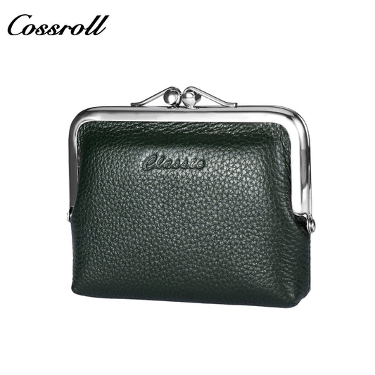 Fashion Genuine Leather Coin Purse Multi Card Position Short Cowhide Women's High Grade