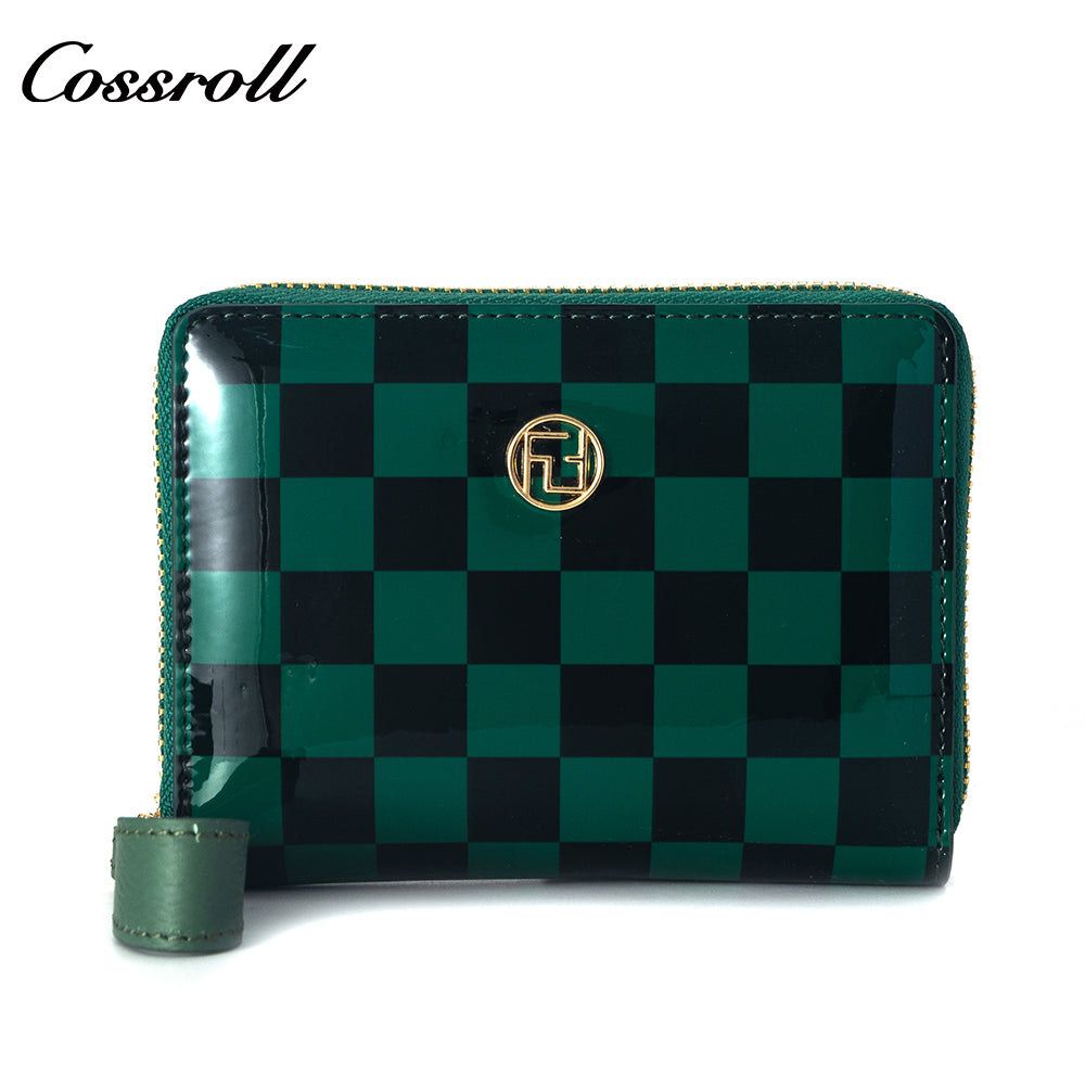 Most Popular best brand leather short wallet female patent leather Genuine Leather