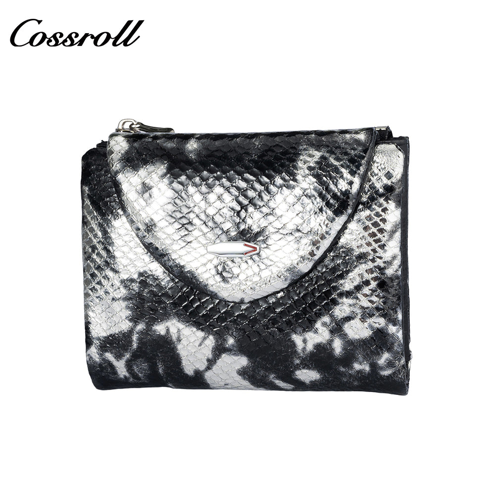 Manufacturers custom foreign trade new wallet female leather short snake wallet cowhide high-end wallet card bag certificate bag