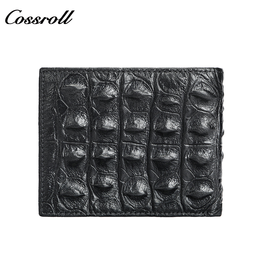Crocodile Print Wallet Men's Long Genuine Leather Slim Soft Cowhide Money Clip