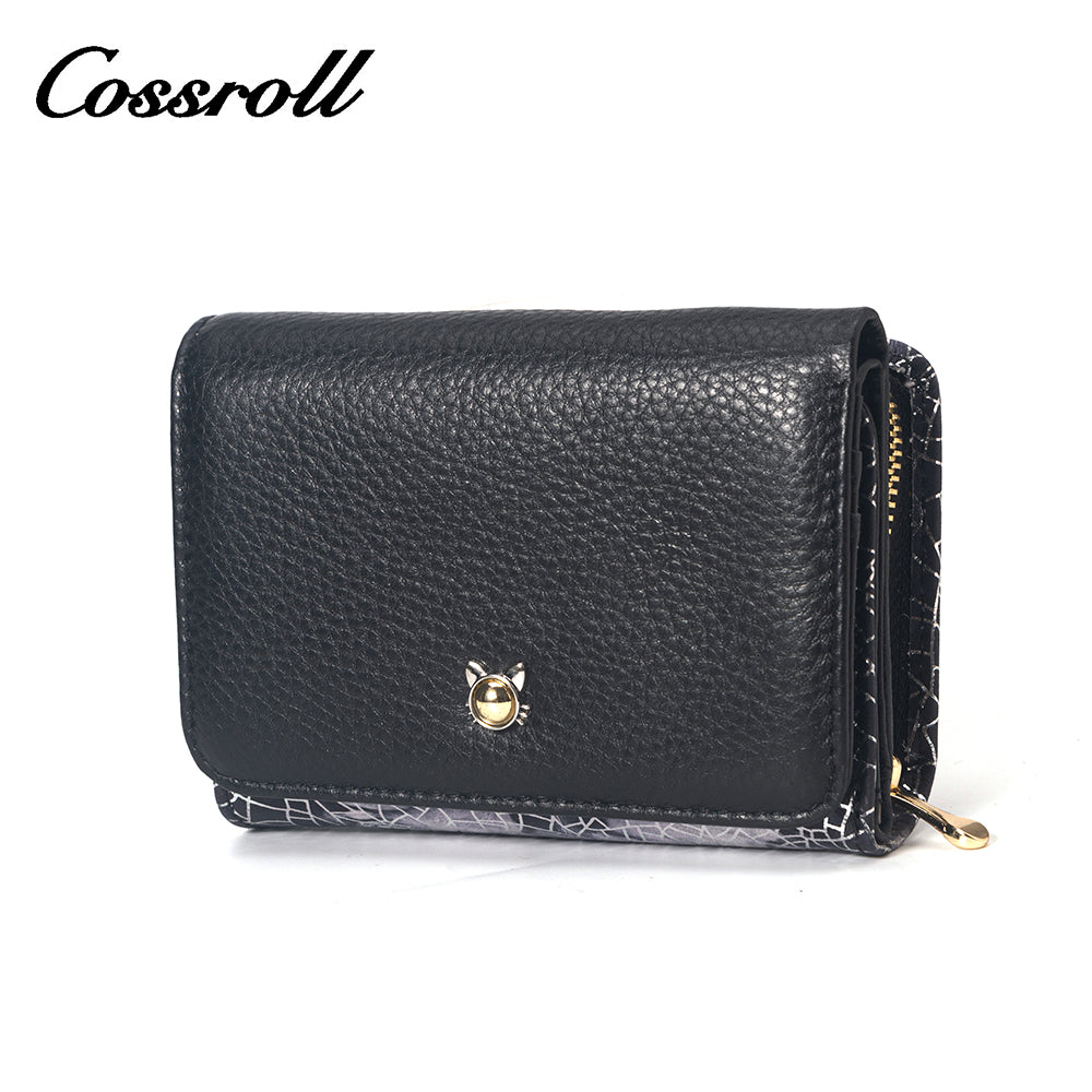 2024 new leather ultra-thin three-fold short fashion folding wallet