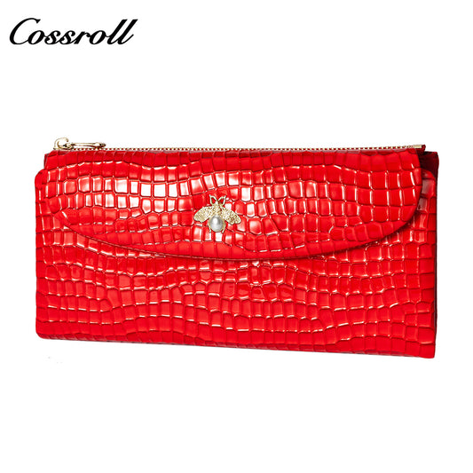 Factory custom short simple leather purse for women cowhide coin wallet for women purse money clip