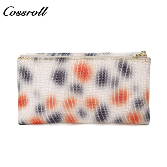 Genuine Leather Multifunctional Long Wallet Women's Fashion Soft Leather Texture Clutch Large Capacity Storage walle Clash Color Money Clip