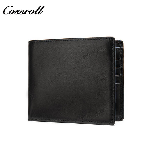 Short Genuine Leather Wallet Plus Envelope Large Capacity with Zipper Men's Money Clip
