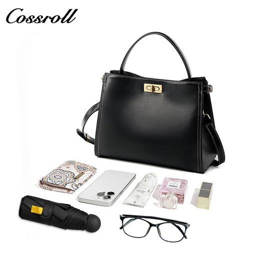 Senior sense of light luxury Kelly bag plant tanned cowhide handheld commuter shoulder crossbody bag female