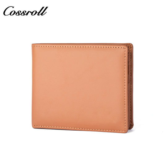 Europe and the United States to fold leather men's wallet short section bifold cowhide BOX type coin purse cloth