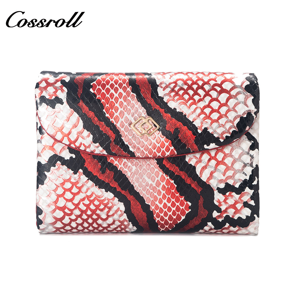 Manufacturers customized new leather short long purse cross-border Europe and the United States python cowhide multi-card money clip
