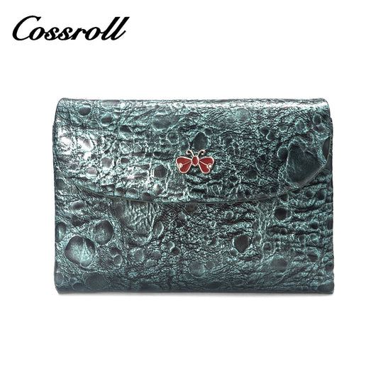 Best Selling Quality manufactory leather new wallet crocodile texture Genuine Leather