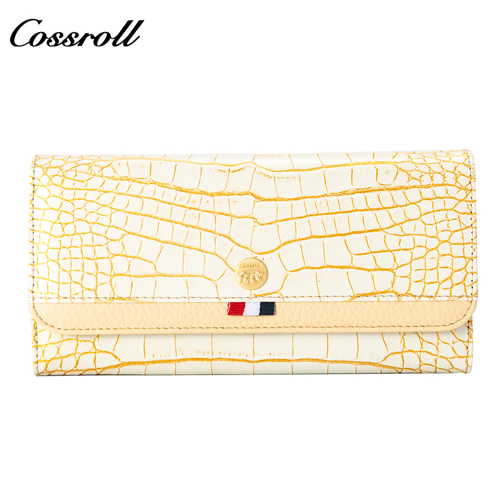 China Professional Customized luxury leather designer crocodile texture Genuine Leather