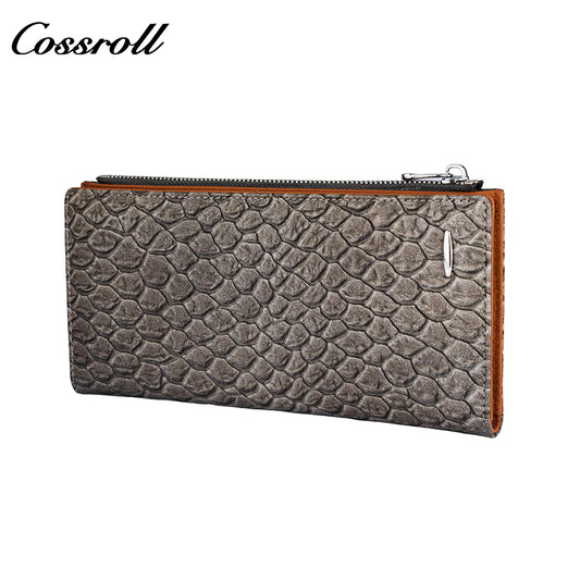 New Women's Long Wallet Genuine Leather Snake Print Clutch wallet Fashion Money Clip