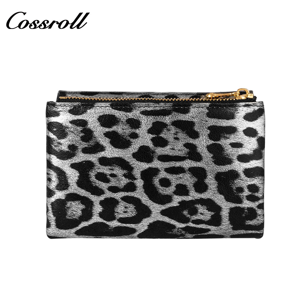 Spot explosive short purse female 2024 new wallet three fold leopard print wallet zero wallet