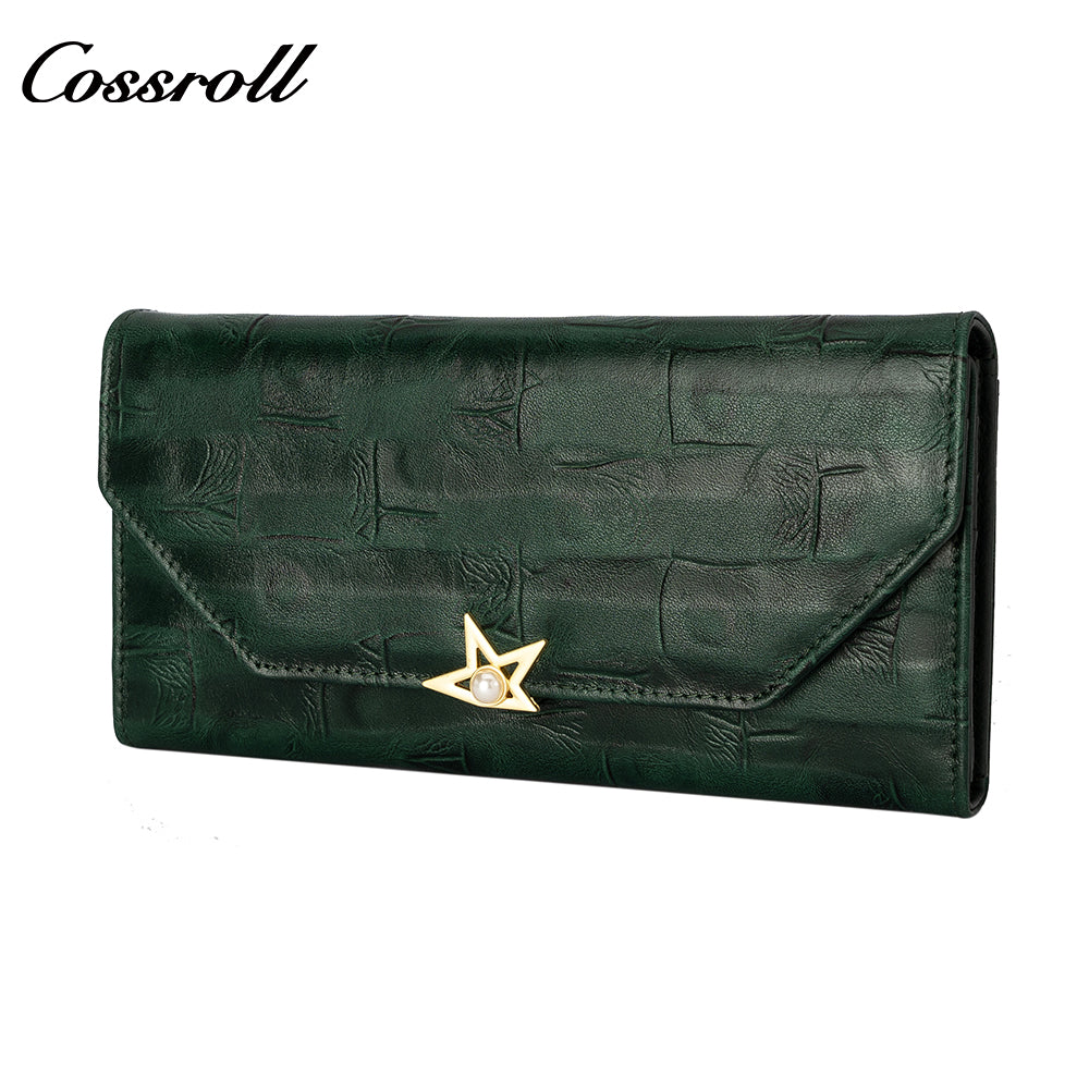 2024 Most Popular best brand leather long wallet female Genuine Leather