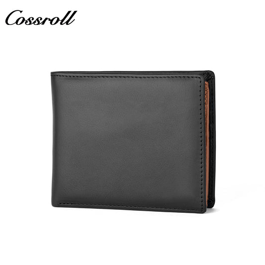 Multifunctional new men's wallet head layer cowhide color collision money clip