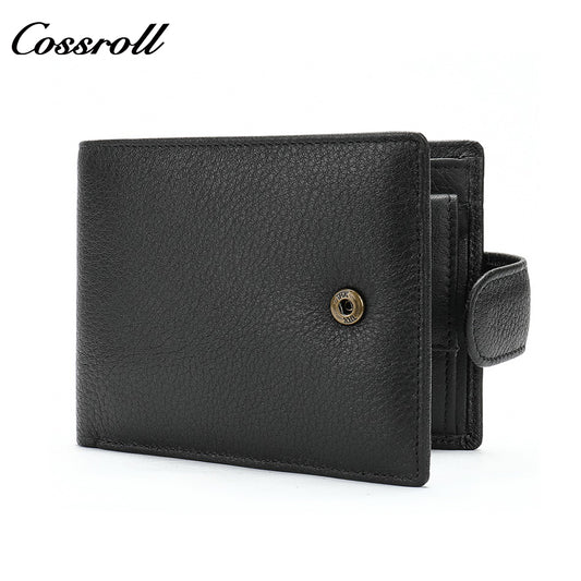 Hot men's wallet fashion short wallet soft leather money clip plus enclosure large capacity