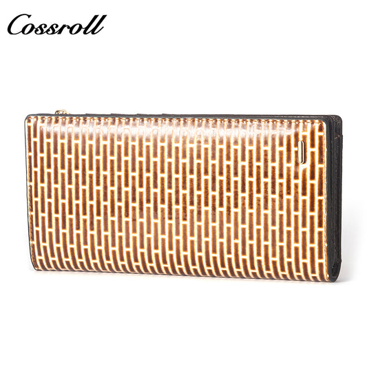 New wallet women's long Korean version multi-card buckle wallet triple fold zipper wallet