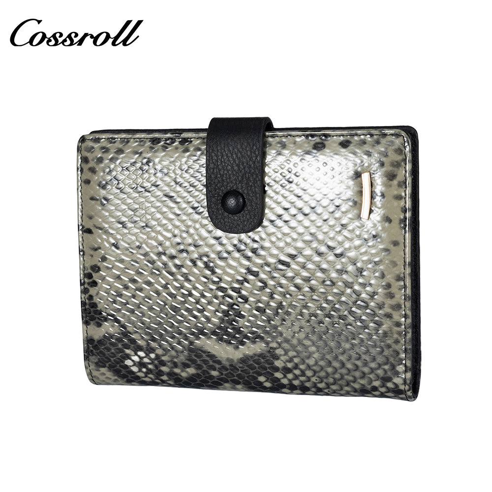 Europe and the United States retro creative printing short section leather wallet student money clip soft wallet multi card position