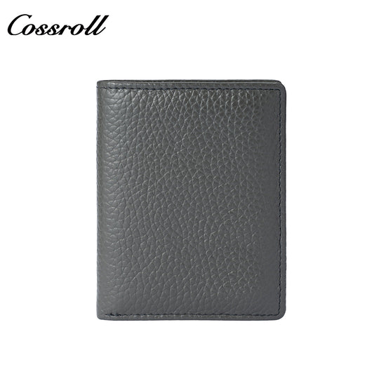 Genuine leather wallet for women short style zipper closure large capacity multiple card slots anti-theft