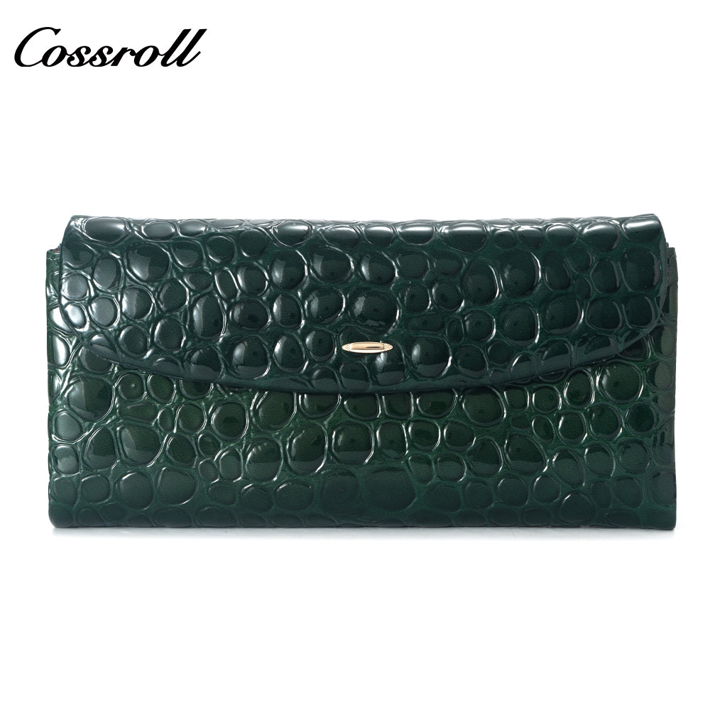 Europe and the United States leather wallet women's long money clip multi-card wallet manufacturers customized