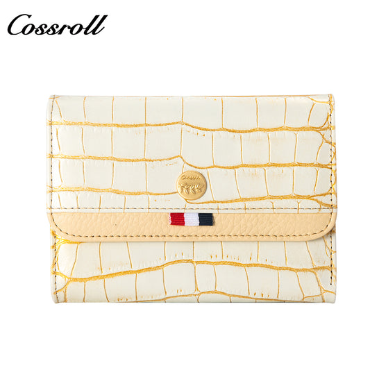 Factory Direct Sale High Quality luxury genuine leather womens crocodile texture Genuine Leather