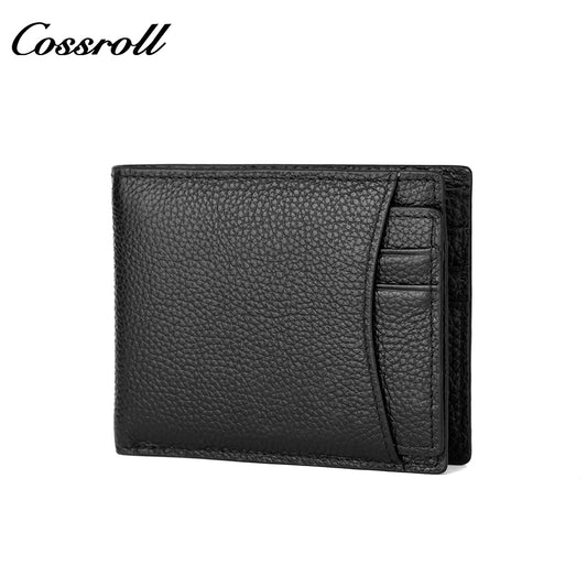 Business Men's Genuine Leather Wallet Multi Card Position Cowhide Horizontal Simple Coin Purse