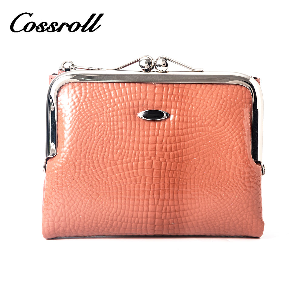 Customized Manufacturer leather luxury women small wallet crocodile texture Genuine Leather