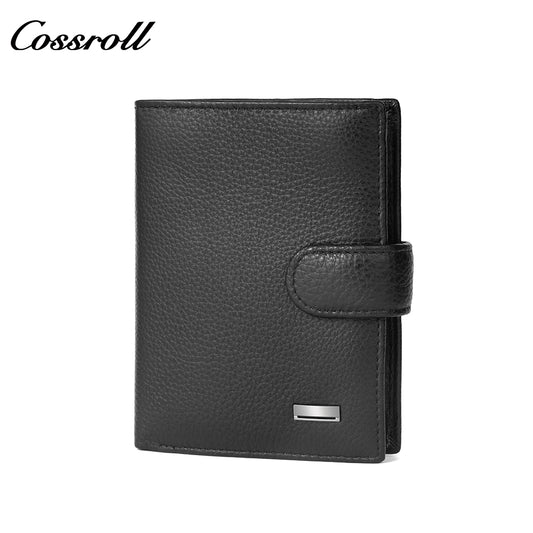 Retro Men's Genuine Leather Wallet, Short Style with Multiple Card Slots, US Dollar Clip