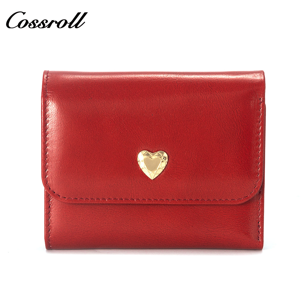 New leather women's long purse zipper wallet Large capacity waxed cowhide coin purse card bag factory custom