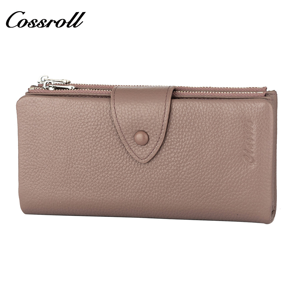 Innovative Design ladies purses multiple slots geniune leather wallet Lychee leather
