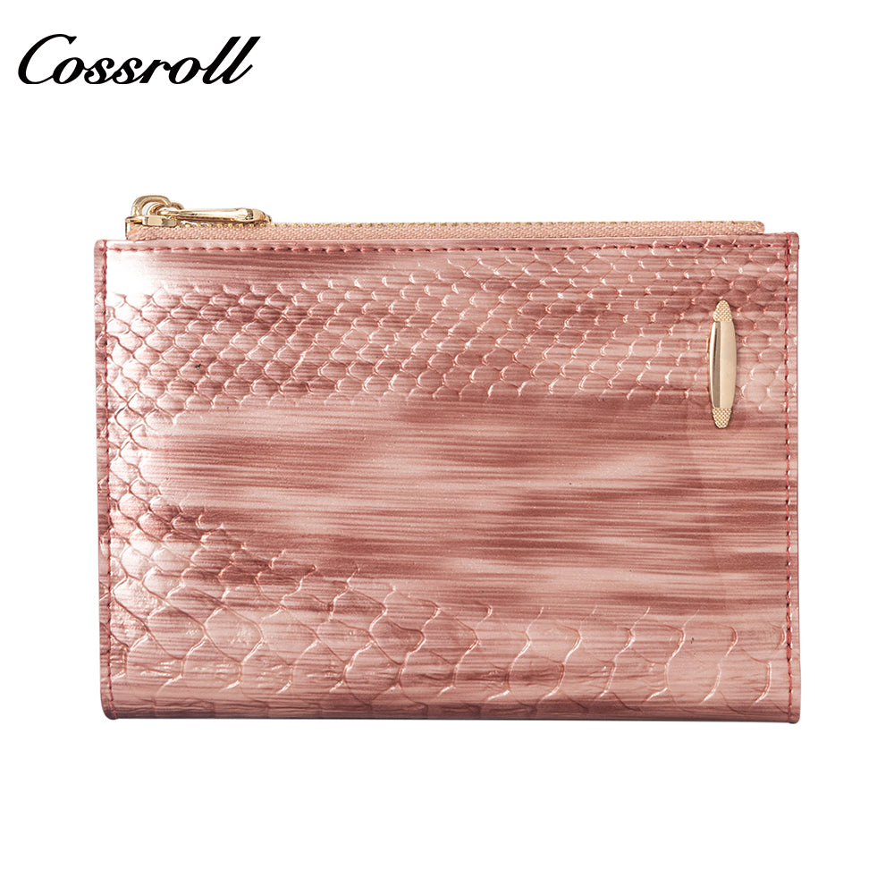 Customized Manufacturer leather luxury women small wallet crocodile texture Genuine Leather