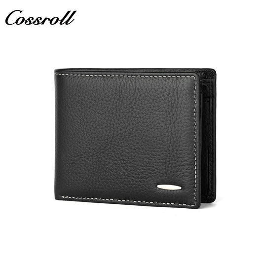Factory customized cross-border head layer cowhide loose-leaf multi-card classic business wallet